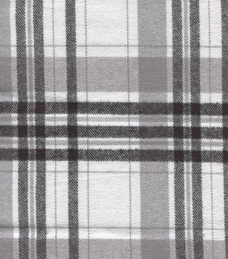 Plaid Brush Cotton Black Gray Ivory Shop Fabric Llc 3523