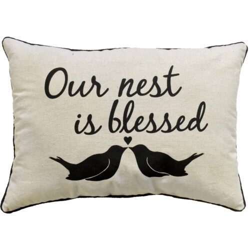Mainstays 14" x 20" Oblong Our Nest Is Blessed Decorative Pillow