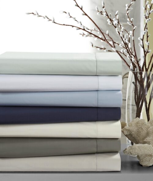 500 Thread Count Cotton Percale Extra Deep Pocket Sheet Set Queen Sky Blue