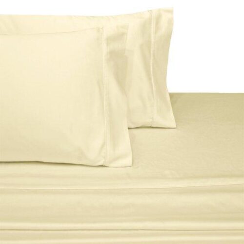 Attached Waterbed Solid Sheet Set 600 Thread Count 100-Percent Combed Cotton Authentic Sateen