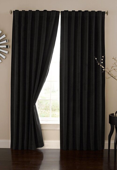 Velvet Blackout Home Theater 50-Inch by 84-Inch Single Curtain Panel, Black