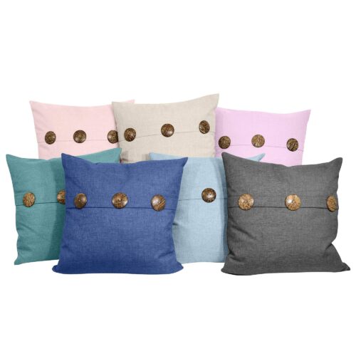 Feather Filled Button Throw Pillow 20"x20"