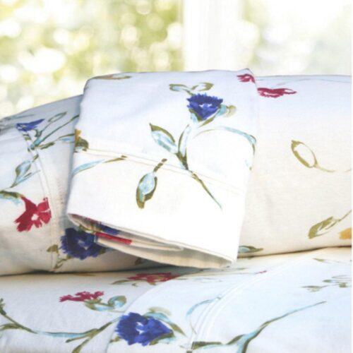 Tribeca Living Flannel Floral Garden 100% Cotton Deep Pocket Printed Sheet Set