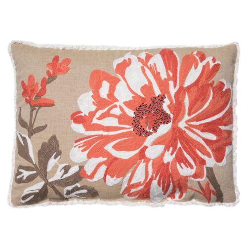 Better Homes and Gardens Bold Bloom Accent Pillow, Coral, 14" x 20"